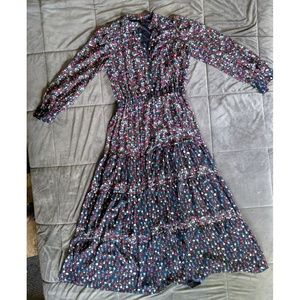 MNG Mango Patterned Long Sleeve Dress - Size XL